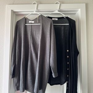 CJLA Gray and Black Women's Sweater Set
